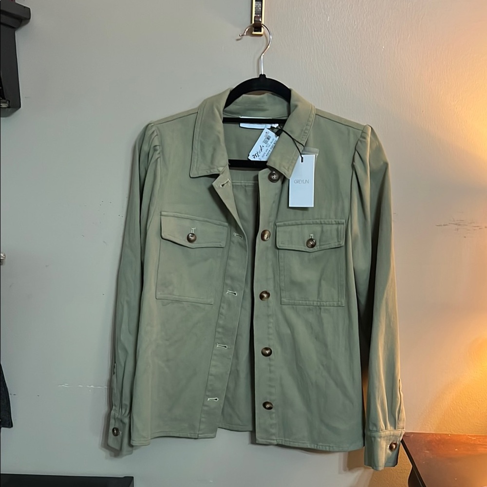 Olive Green Button-Up Jacket